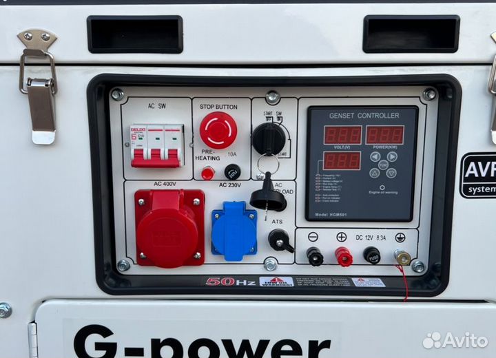Дизельный генератор 10 kW g-power трехфазный