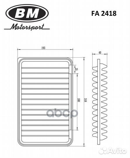 Фильтр воздушный FA2418 BM-Motorsport