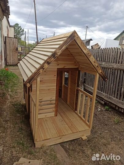 Детский игровой деревянный домик
