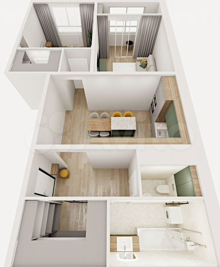2-к. квартира, 65 м², 11/17 эт.