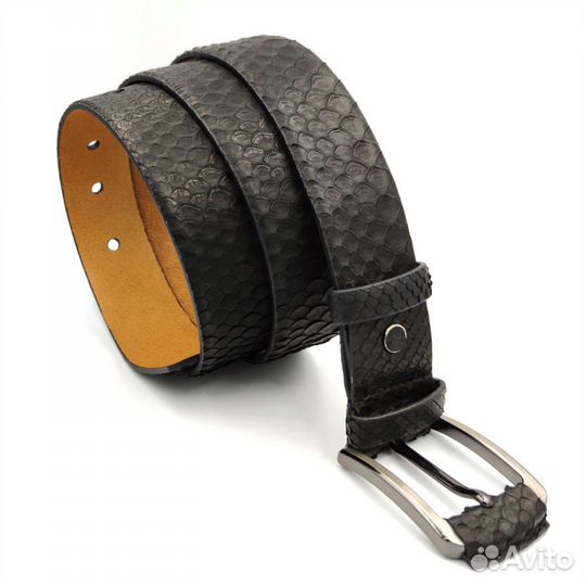 Ремень из натуральной кожи питона и страуса