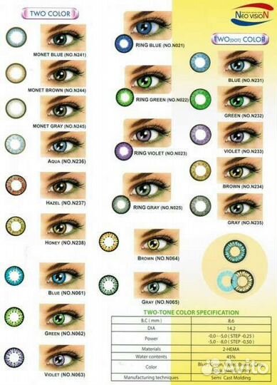 Цветные контактные линзы