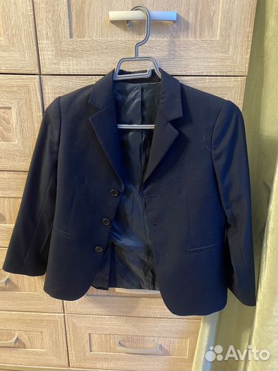 Пиджак черный школьный 128-134