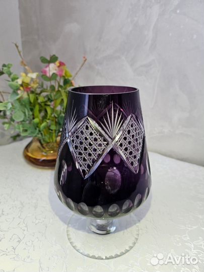 Ваза бокал, цветное стекло, ГДР