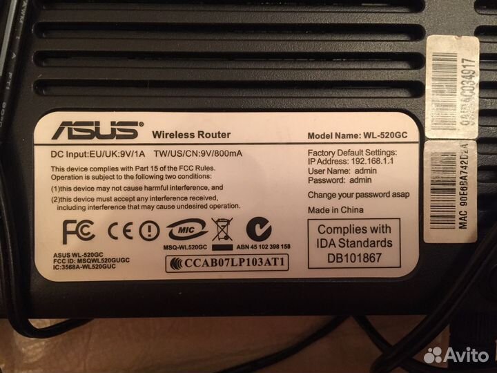 Роутер маршрутизатор asus wl-520 gc