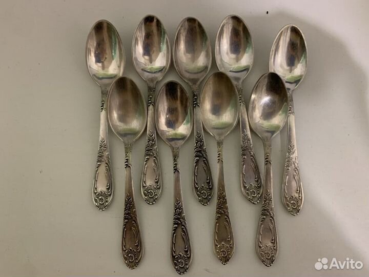 Вилки, ложки чайные мельхиоровые с позолотой СССР