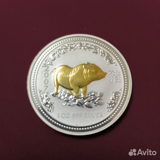 Серебряная монета Лунар1