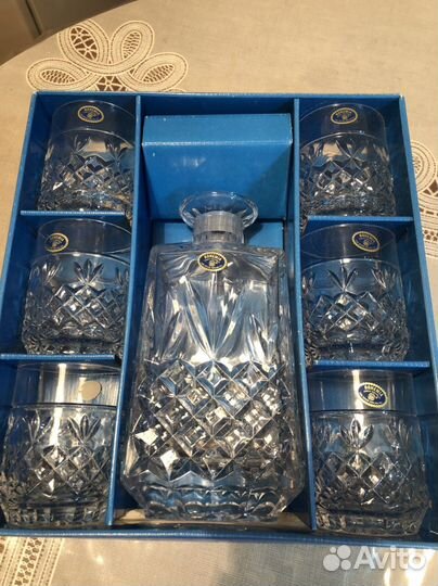 Набор графин и стаканы,хрусталь богемия,Чехия