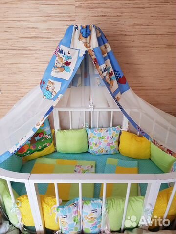 Детская кроватка круглая овальная 6 в 1 трансформе