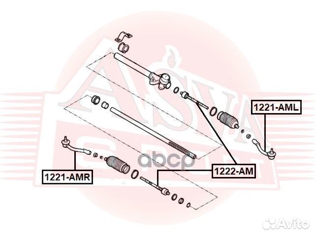 Наконечник рулевой правый 1221-AMR asva