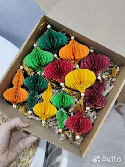 Бумажные елочные игрушки