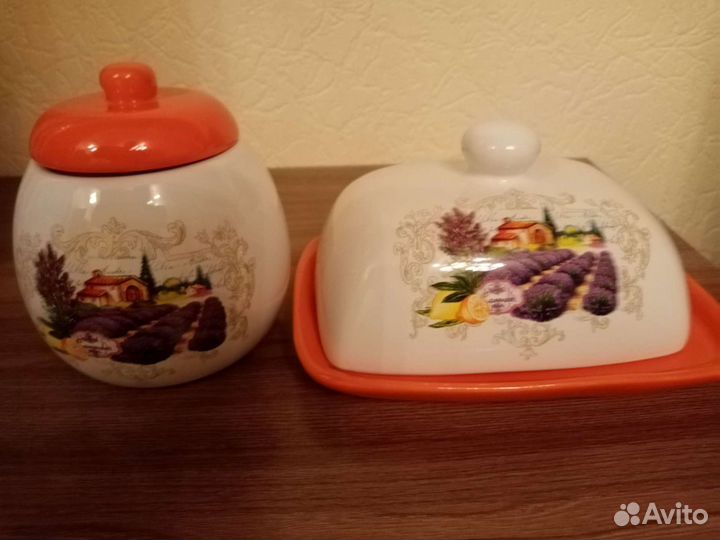 Набор масленка и сахарница