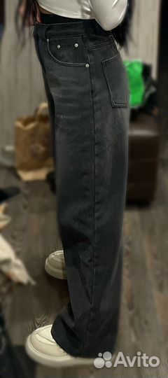 Джинсы широкие утепленные