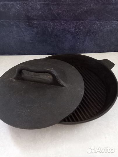 Чугунная сковорода гриль СССР советская