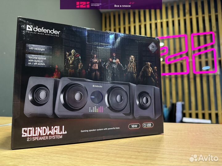 Акустическая система 2.1 Defender Soundwall 16Вт