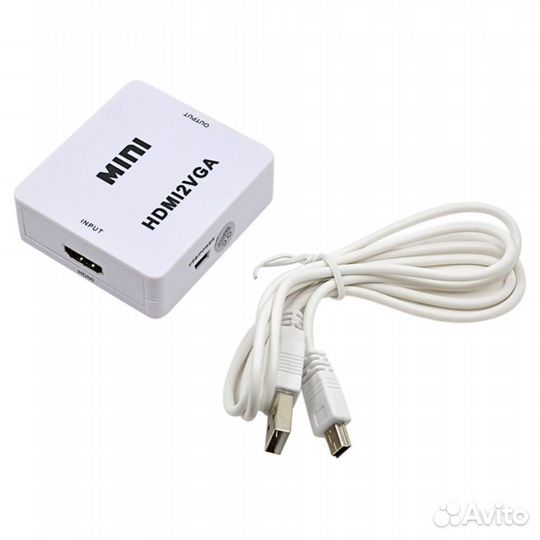 Конвертер hdmi - VGA + аудио H121 белый