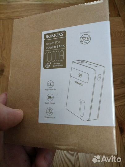 Повербанк sense4 ps+, 10000mAh, черный