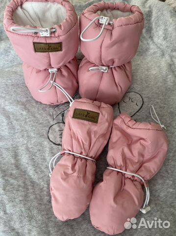 Демисезонные варежки и пинетки для малыша