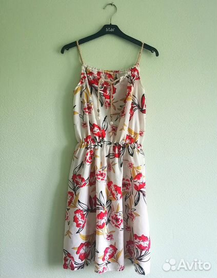 Платье Сарафан летнее, принт цветы, 42-44 р, S