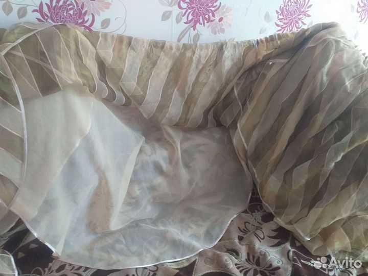 Тюль желтозеленая270выс110см-макс выс,70см-мин