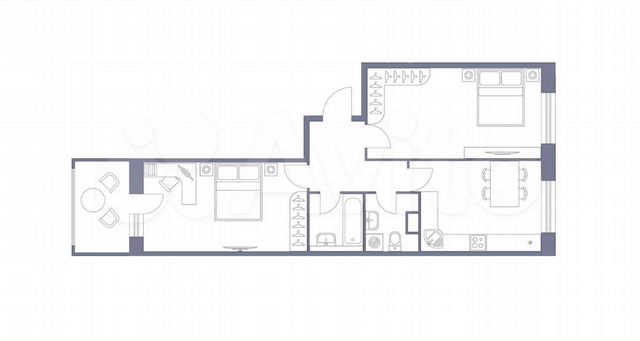 2-к. квартира, 65,6 м², 2/17 эт.