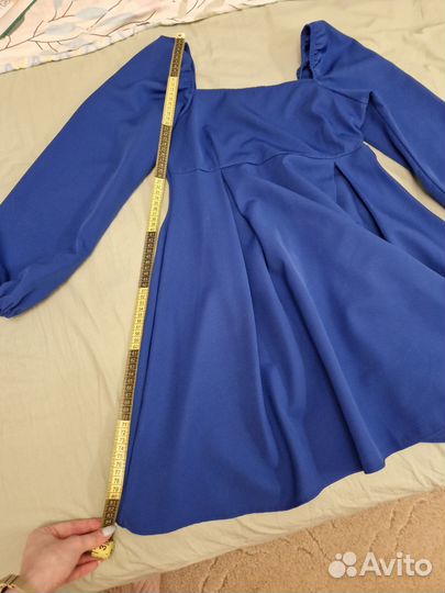 Платье синее, короткое