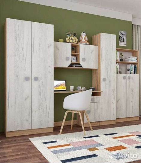 Детская Юниор 3 м крафт золотой/дуб белый