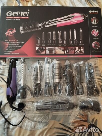 Professional HOT AIR styler Gemei 10 in 1