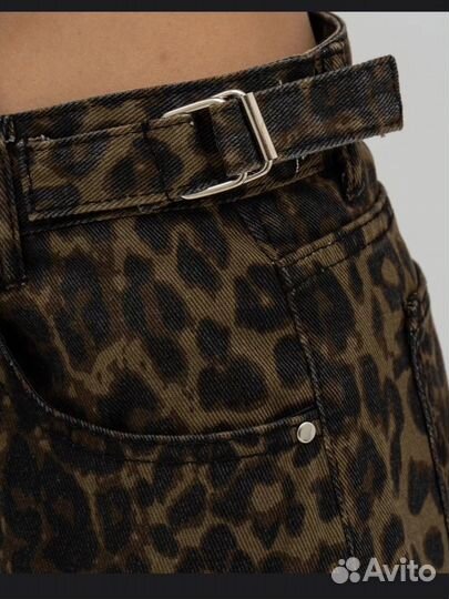 Джинсы карго леопардовые