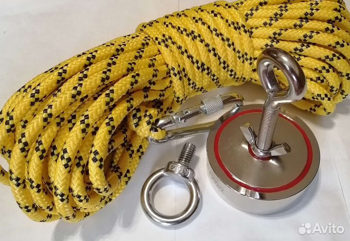 Поисковый магнит двухсторонний F 200 2 с верёвкой