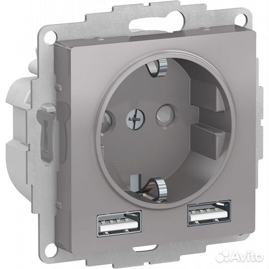 Розетка Schneider Electric AtlasDesign с заземлени