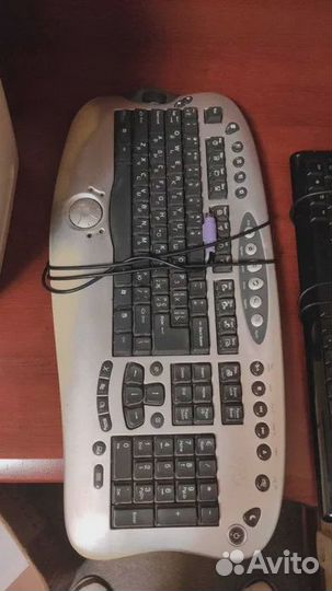 Клавиатура мультимедийная игровая PS/2 серебряная