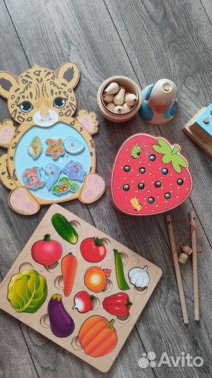 Развивающие деревянные игрушки пакетом