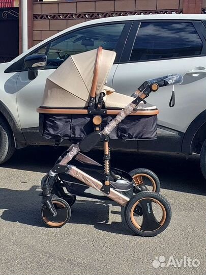 Коляска 2в1 трансформер Новая (Бежевый)