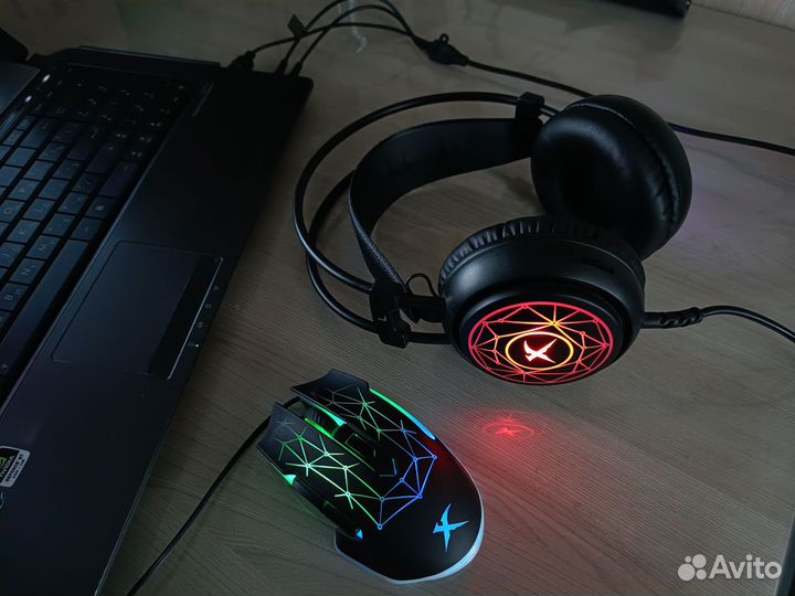 Игровая мышь мо-315 + гарнитура HP815 для геймера