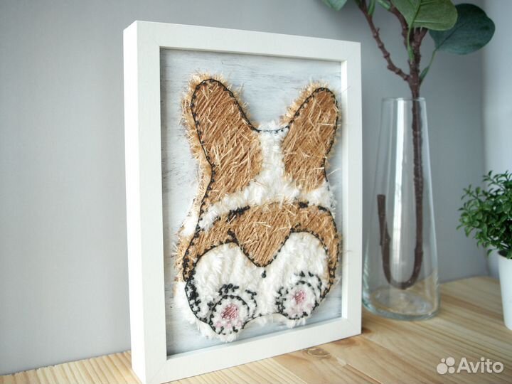 Стринг арт картина Корги