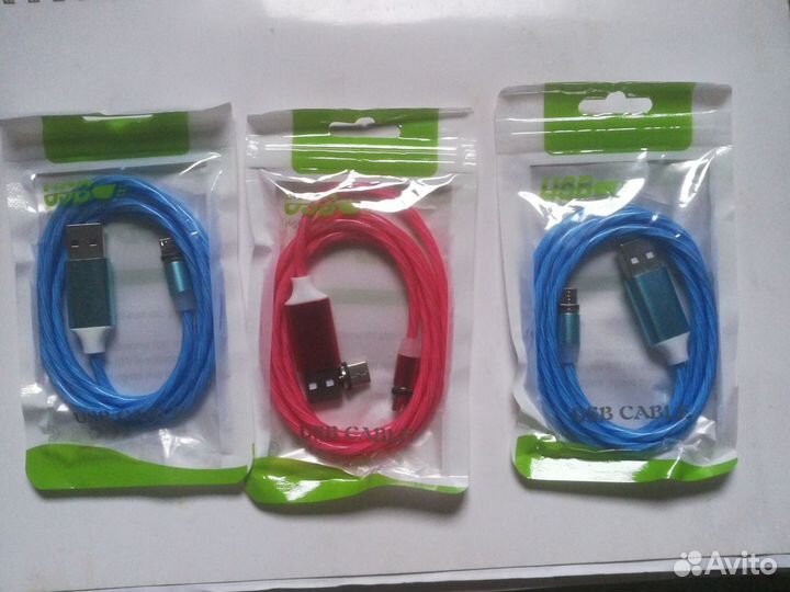 Кабель светящийся micro USB магнитный