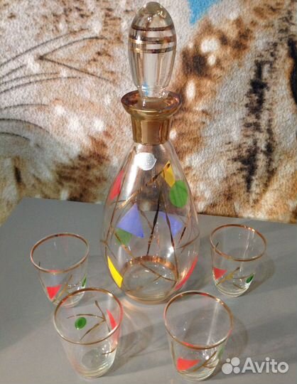 Графин с рюмками Чехословакия Богемия СССР