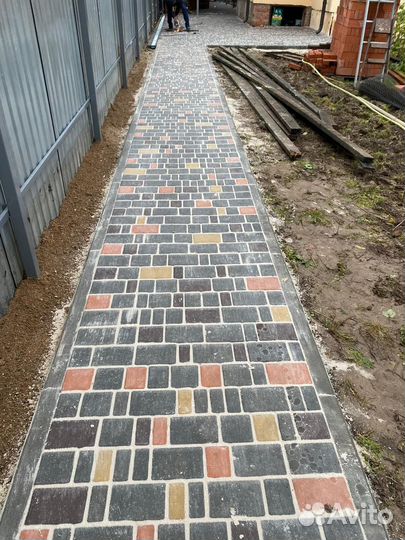 Укладка тротуарной плитки, Брусчатки, бордюра