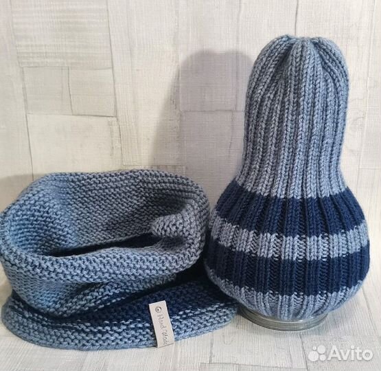 Шапка+снуд ручной вязки демисезон