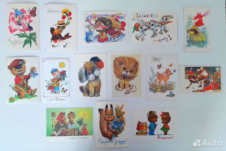 Детские чистые советские открытки СССР