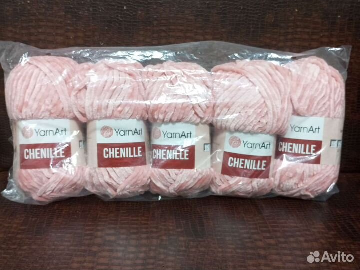 Плюшевая пряжа Chenille 3 упаковки по 5 м YarnArt