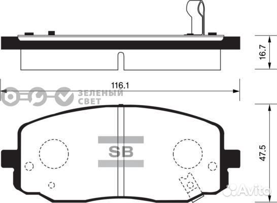Sangsin brake SP1172 Колодки тормозные передние KI