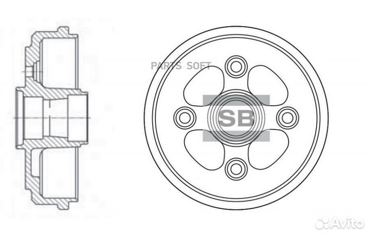 Sangsin brake SD3011 Барабан тормозной задний GM-k