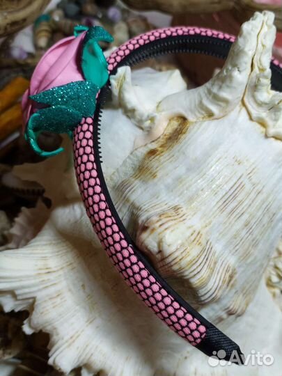 Обруч на голову розовый