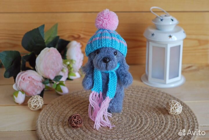 Собака вязаная игрушка ручной работы
