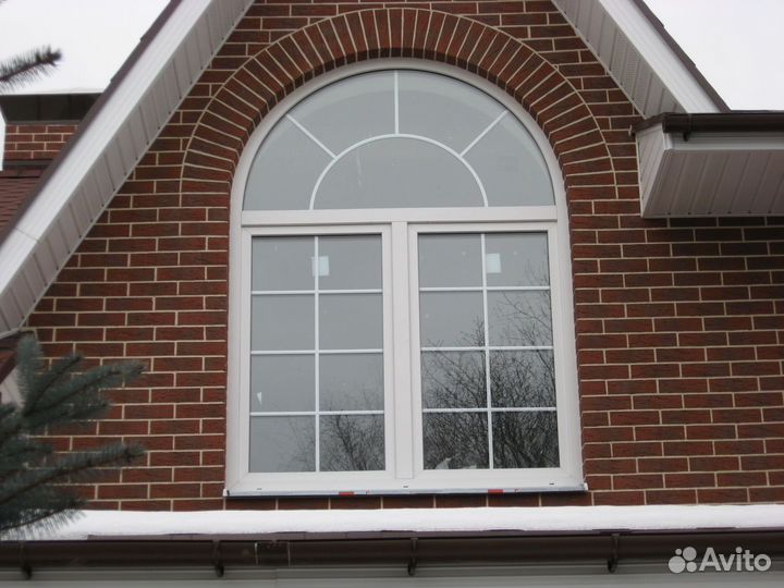 Окно Арочное ширина 1200мм - высота 1600мм Белое