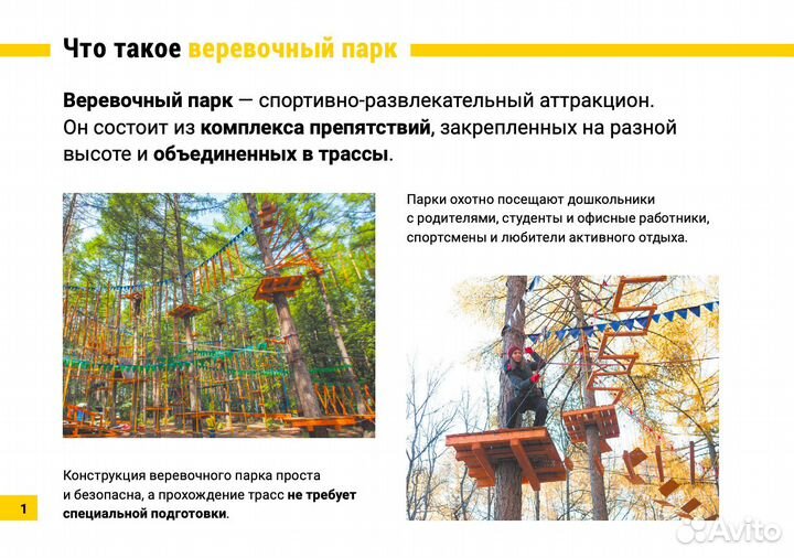 Веревочный парк. Готовый бизнес франшиза