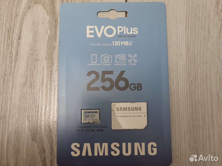 Карта памяти MicroSD Samsung EVO Plus 256 Gb