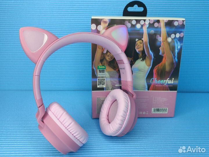 Наушники с ушками LED подсветка hoco
